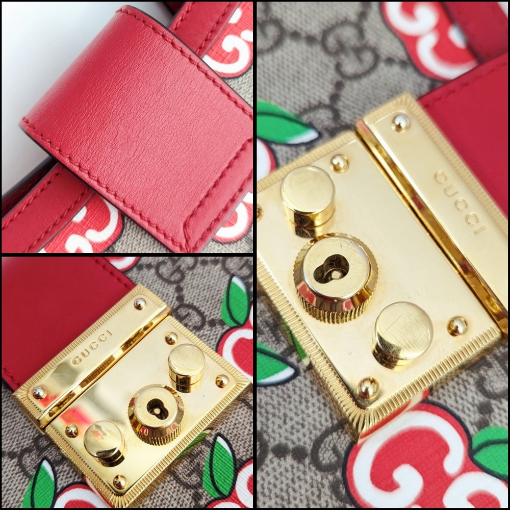 ✨️Authentic Limited Edition Gucci Small Padlock GG Supreme Red Apple Bag - Picture 11 of 15